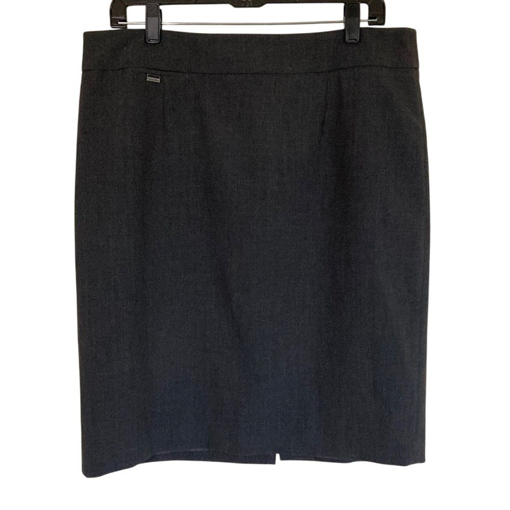 Calvin Klein Classic Lined Pencil Skirt in Grey Size 14